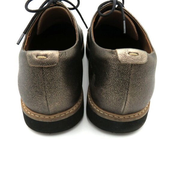 Clarks Shoes Womens Size 10 Glick Darby Derby Metallic Leather Lace Up Oxford - Picture 3 of 8